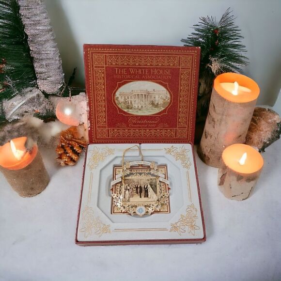 White House Ornament 2007 Grover Cleveland Wedding Christmas Original Box Paper. - Picture 1 of 16